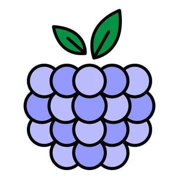 Raspberry icon color outline vector Stock Illustration