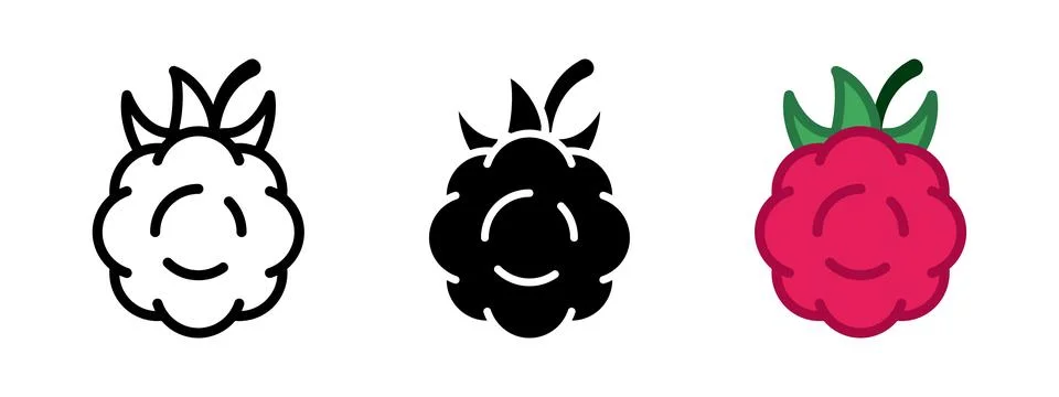 Raspberry icon. Ripe berry vector illustration. Juicy fruit symbol. Red swe.. Illustrazione stock