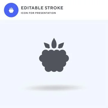 Raspberry icon vector, filled flat sign, solid pictogram isolated on white, logo Illustrazione stock