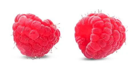 Raspberry isolated. Raspberries on white background. Stock Photos