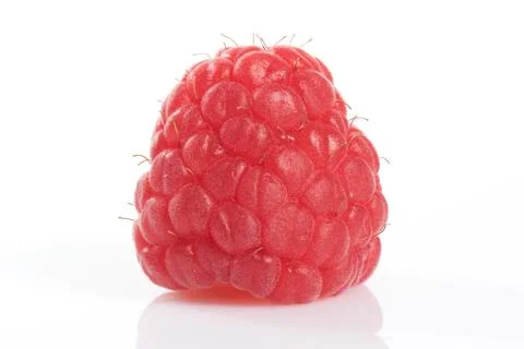Raspberry isolated on white background, close-up Stock Photos