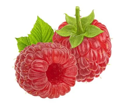 Raspberry isolated on white background, full depth of field Foto stock
