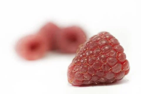 Raspberry isolated on white Closeup on a rasperry against a white backgrou... 写真素材