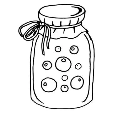 Raspberry jam with berries. Vector jar of home made raspberry jam with checke Illustrazione stock