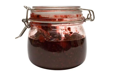 Raspberry Jam with Clipping Path Isolated on a White Background Фото