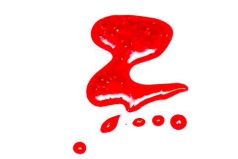 Raspberry jam drizzle isolated on white background from top view Stock Photos