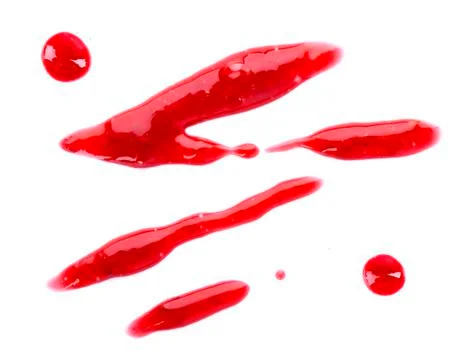 Raspberry jam drizzle isolated on white background. Top view Stock Photos