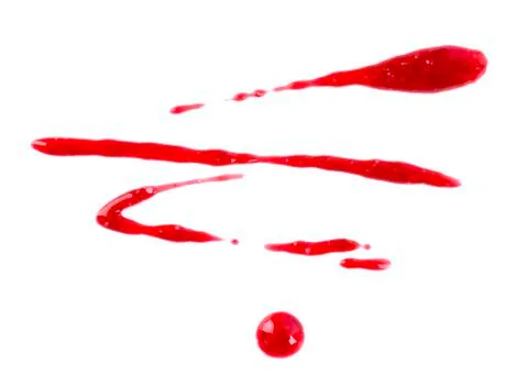 Raspberry jam drizzle isolated on white background. Top view Stock Photos
