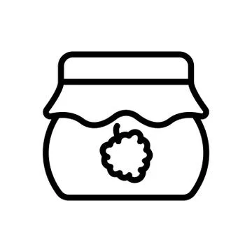 Raspberry jam icon vector. Isolated contour symbol illustration Illustrazione stock