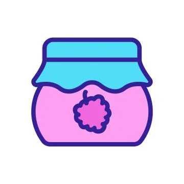 Raspberry jam icon vector. Isolated contour symbol illustration Illustrazione stock