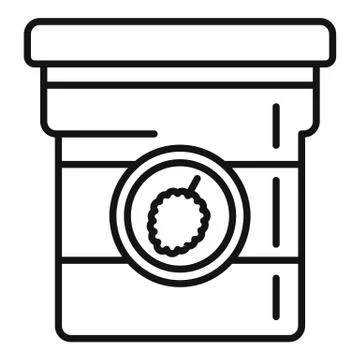 Raspberry jam jar icon, outline style Stock Illustration