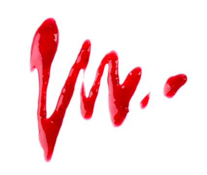 Raspberry jam spots and lines isolated on white background. Confiture Stock Photos