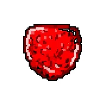 Raspberry jelly candy game pixel art vector illustration Stock Illustration