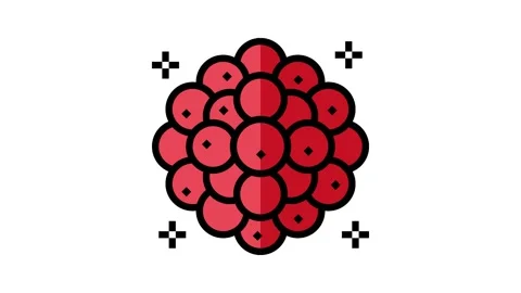 Raspberry jelly candy gummy color icon animation Stock Footage 225058583