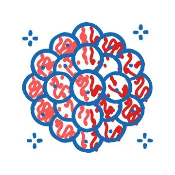 Raspberry jelly candy gummy icon doodle illustration Stock Illustration