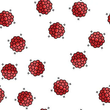 Raspberry jelly candy gummy vector seamless pattern Stock Illustration