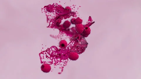 Raspberry juice Stock Footage 130240235