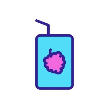 Raspberry juice fresh vector icon. Isolated contour symbol illustration イラスト素材