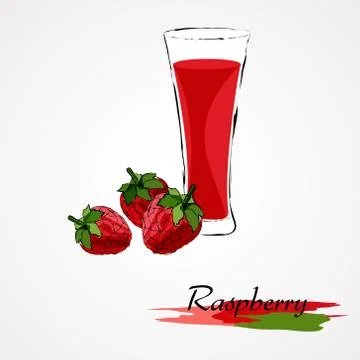 Raspberry juice Stock Illustration