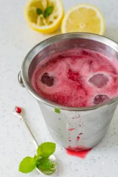 Raspberry juice Stock Photos