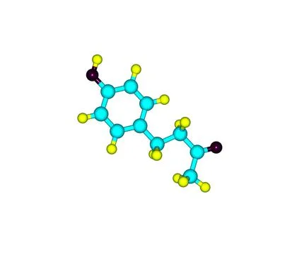 Raspberry ketone molecule isolated on white Stock Illustration