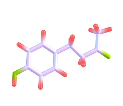 Raspberry ketone molecule isolated on white Stock Illustration