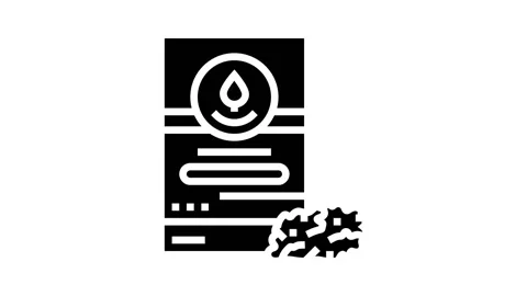 Raspberry leaf tea glyph icon animation Stock Footage 222845136