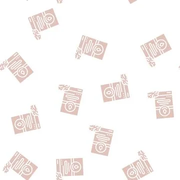 Raspberry leaf tea glyph seamless pattern Illustrazione stock