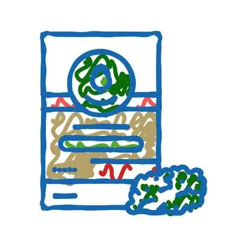 Raspberry leaf tea icon doodle illustration Stock Illustration