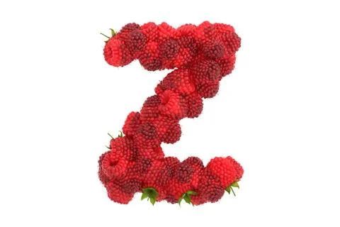 Raspberry letter Z on white background Stock Illustration