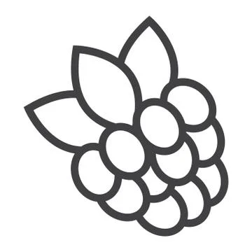 Raspberry line icon, fruit and diet 스톡 일러스트