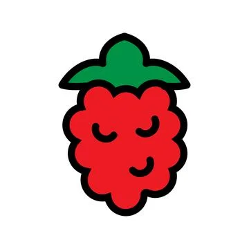 Raspberry line icon isolated on white background. Black flat thin icon on m.. Stock Illustration