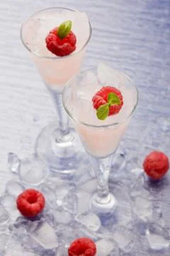 Raspberry liqueur Stock Photos