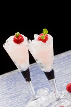 Raspberry liqueur Stock Photos