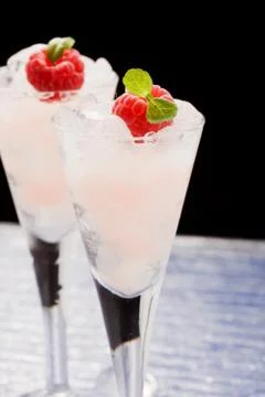 Raspberry liqueur Stock Photos