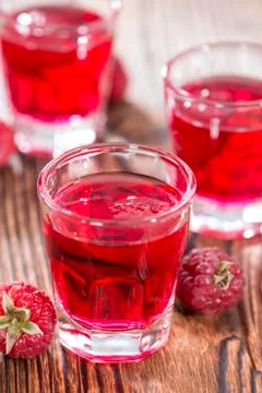 Raspberry liqueur Stock Photos