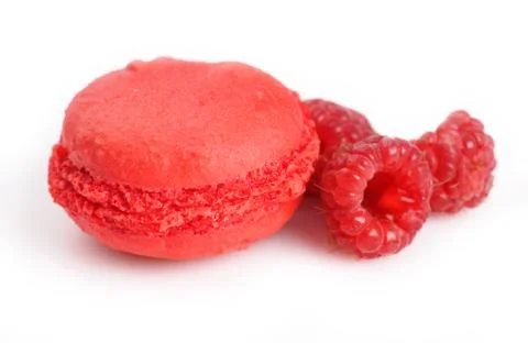 Raspberry macaroon Stock Photos