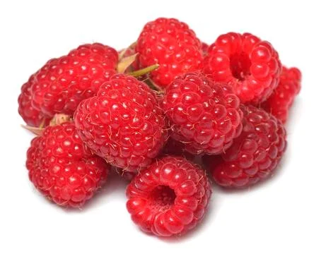 Raspberry macro isolated on white background Foto stock