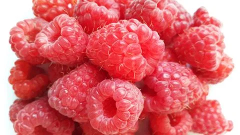 Raspberry macro - red sweet berries Stock Photos