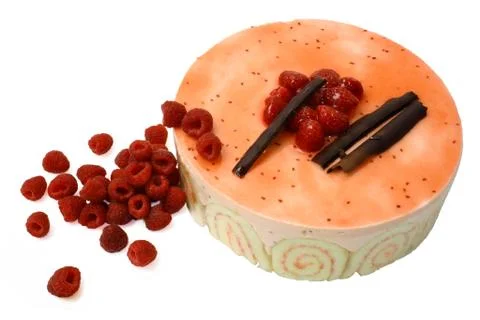 Raspberry mousse cake 2 Stock Photos