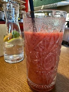 Raspberry Muesli Smoothie Stock Photos