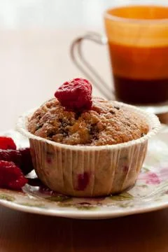 Raspberry muffin Stock Photos