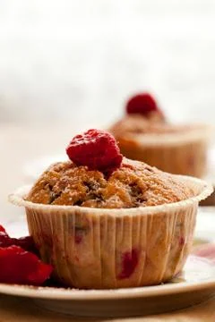 Raspberry muffins Foto stock