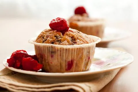 Raspberry muffins Foto stock