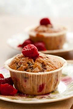 Raspberry muffins Foto stock