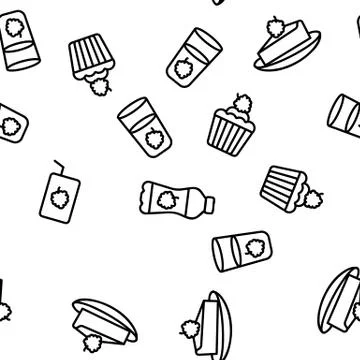 Raspberry Nutrition Vector Seamless Pattern Illustrazione stock