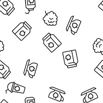 Raspberry Nutrition Vector Seamless Pattern Stock Illustration