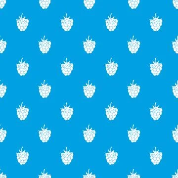 Raspberry or blackberry pattern seamless blue Illustrazione stock