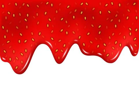 Raspberry  or strawberry dripping sweet jam. Stock Illustration