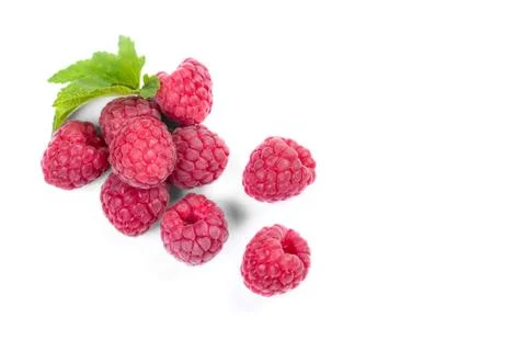 Raspberry pattern isolated on white 스톡 사진